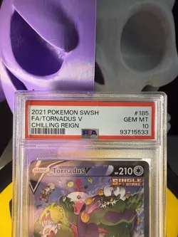 2021 Pokemon SWSH Chilling Reign Tornadus V Alt Art Holo Card 185/198 PSA 10! - Image 3