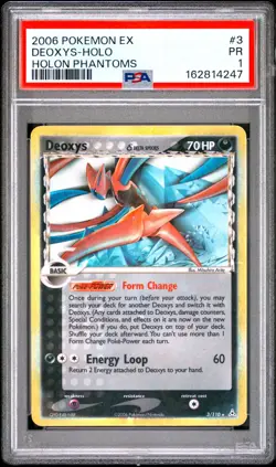 PSA 1 2006 Pokemon EX Holon Phantoms Deoxys Holo Foil Rare 3/110 - Image 1
