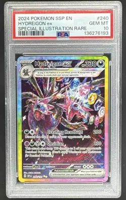 2024 POKEMON SURGING SPARKS #240 HYDREIGON ex SPECIAL ILLUSTRATION RARE PSA 10 - Image 1