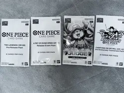 4 One Piece Card Game Sealed Anniversary ,Judge ,Tournament ,Promo Pack Lot - Image 1
