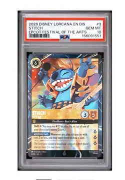 PSA 10 Stitch - Rock Star EPCOT Festival Of The Arts Promo - Disney Lorcana - Image 1