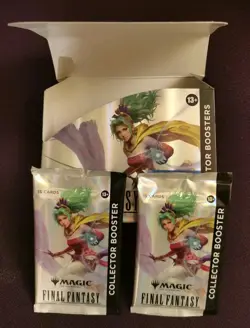 Final Fantasy Magic the Gathering MTG Collector Booster pack x2 + empty box - Image 1