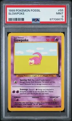 PSA 9 SLOWPOKE FOSSIL 55 POKEMON 1999 MINT VINTAGE - Image 1