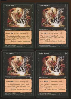 4x Dark Ritual Common Ex/NM Mirage Playset Magic the Gathering MTG - Image 1