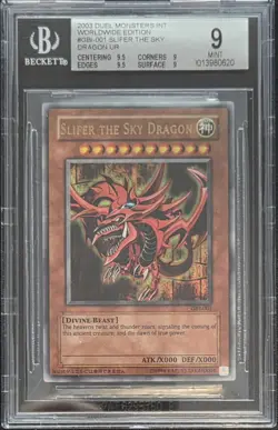 Yugioh Slifer the Sky Dragon GBI-001 Ultra Rare Beckett BGS Mint 9 Graded - Image 1