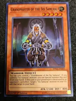 Yugioh Grandmaster of the Six Samurai SPWA-EN009 Super Rare 1st Ed NM - Image 1