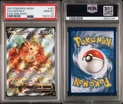 2021 Pokemon Sword & Shield Evolving Skies LEAFEON V #167 FA FULL ART PSA 10 - Image 3