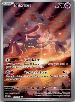 Mesprit - Holo Illustration Rare SV08: Surging Sparks 204/191 LP - Image 1
