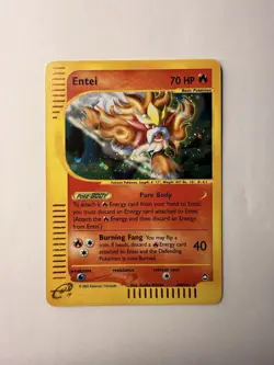 Entei H8/H32 Aquapolis Holo Rare Pokemon Card 2002 Vintage e-Card English - Image 2