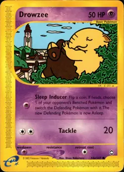 Drowzee 74a/147 Common Aquapolis Pokemon Card - Image 1