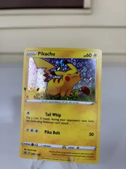 Pokemon TCG Pikachu SWSH039 Holo Card General Mills Promo 25th Anniversary “LP” - Image 1