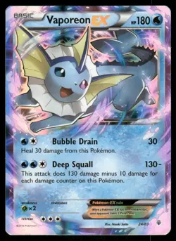 Pokemon Cards Vaporeon EX 24/83 Generations Holo EX Rare LP - Image 1