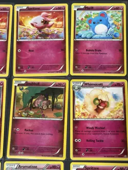 #76 Pokemon TCG Fairy Lot 9 Cards Spritzee 84/122 Clefairy 61/122 + More - Image 3
