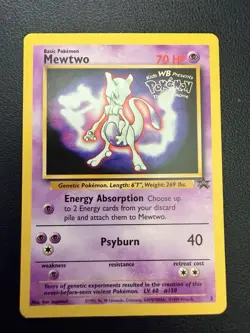 Mewtwo Black Star #3 Promo The First Movie Card Kids WB Stamp Rare - Image 1
