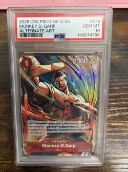 2025 One Piece OP13 Monkey D. Garp Alternate Art PSA 10 Gem Mint English #016 - Image 1