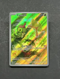 Caterpie 172/165 Illustration Rare Sv: Scarlet & Violet 151 Holo Pokemon English - Image 1