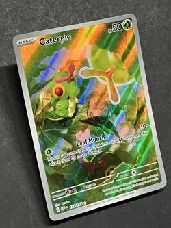 Caterpie 172/165 Illustration Rare Sv: Scarlet & Violet 151 Holo Pokemon English - Image 2