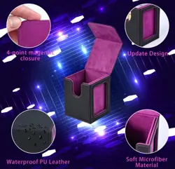 Leather Card Deck Box Magnetic Commander Trading Card Storage Box For TCG UK - Image 3