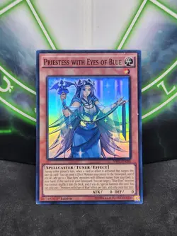 Yugioh Priestess with Eyes of Blue SHVI-EN098 Super Rare 1st Editon LP - Image 1