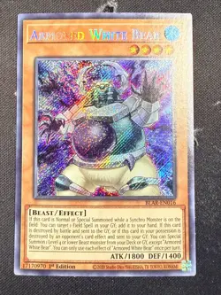 Armored White Bear 1st Edition Secret Rare Battles of Legend BLAR-EN016 NM - Image 1