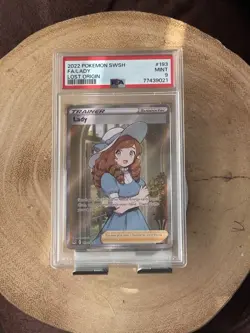 Pokemon TCG 2022 Lost Origin SWSH11 Lady 193/196 Full Art Holo PSA 9 - Image 1