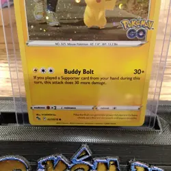POKEMON PIKACHU 027/078 COMMON COSMOS HOLOFOIL POKEMON GO NM CARD - Image 3