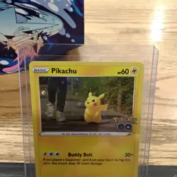 POKEMON PIKACHU 027/078 COMMON COSMOS HOLOFOIL POKEMON GO NM CARD - Image 4