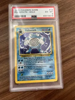 PSA 6 Poliwrath 13/102 1999 Base Set Pokemon Card Ex-mt Fast And Free Postage - Image 1