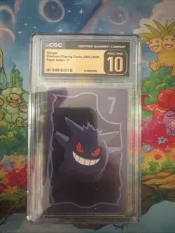 ✨✨ CGC 10 PRISTINE KOREAN POKEMON GENGAR 2022 PAPER SAFARI 7 PLAYING CARD - Image 1