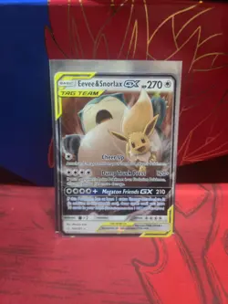 Pokemon TCG Eevee Snorlax GX Team Up Holo Ultra Rare Card 120/181 - Image 1