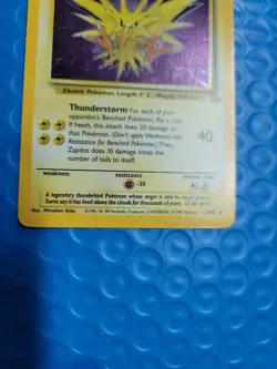Zapdos - Fossil Set - 15/62 - Holo Foil Rare - Pokemon Card - LP - Image 5