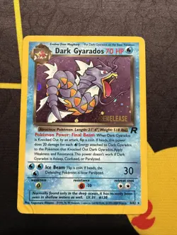 2000 Pokemon Card Dark Gyarados #25/82 Team Rocket Prerelease Promo Heavy Play - Image 1