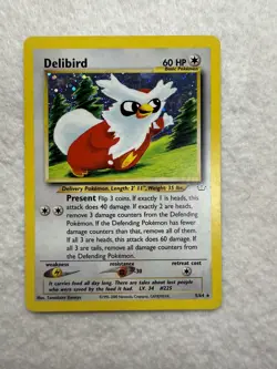 Pokemon TCG Delibird 5/64 Neo Revelation Holo Rare Card NM - Image 1