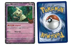 Mimikyu 037/091 (Cosmos Holo) with Swirl 🌌 Trick or Trade BOOster Pokemon Card - Image 3