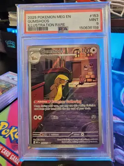 2025 Pokemon Meg EN-Mega Evolution Gumshoos Illustration Rare PSA 9 153/132 - Image 2