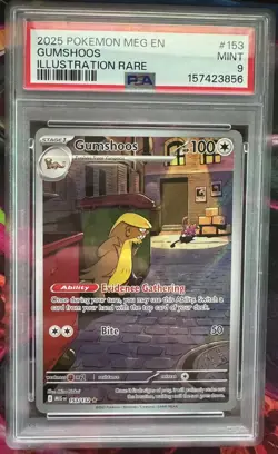 133410697 Gumshoos 2025 Pokemon Mega Evolution #153/132 Illustration Rare PSA 9 - Image 1