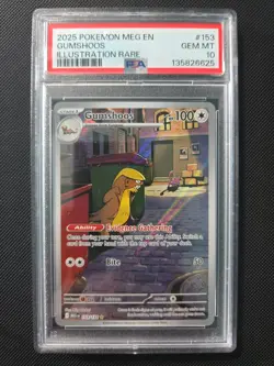 PSA 10 Gumshoos 153/132 Pokemon Mega Evolution Illustration Rare 2025 GEM MINT - Image 1