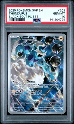 Pokemon Thundurus Sv Black Star Promo 209 Black Bolt Pokemon Center ETB PSA 10 - Image 1