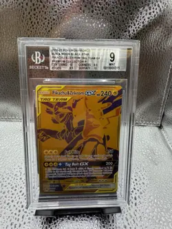 Pokemon TCG Pikachu & Zekrom GX Sun & Moon SM248 Holo Promo Card BGS 9 - Image 1