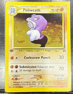 Pokemon TCG Poliwrath 9/75 Neo Discovery 1st Edition Holo Stage 2 Eng 2001 - Image 1