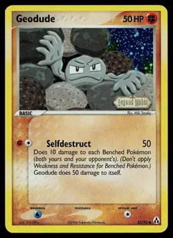 Pokemon Card - Geodude Legend Maker 53/92 Reverse Holo Common Stamped - Image 1