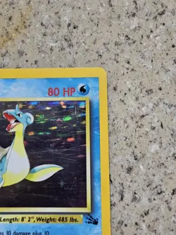 Lapras 10/62 Holo Rare Fossil Pokemon Unlimited Holo Moderately Played Free Ship - Image 4