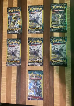 Pokemon Lost Thunder 3 Card Mini Packs x6/Guardians Rising Mini Pack x1 - Image 1
