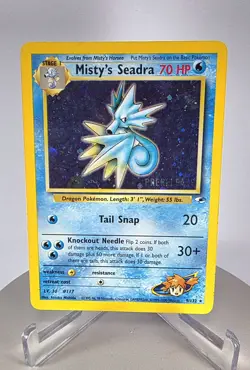 Pokemon 9/132 Misty's Seadra Prerelease Swirl Holo Rare! (MP) - Image 1