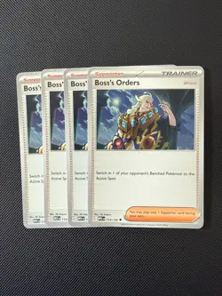 4x Boss's Orders 114/132 - ME01: Mega Evolution Pokemon TCG Playset - Image 1