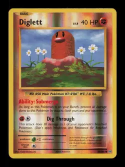 REVERSE HOLO DIGLETT COMMON 55/108 LP POKEMON - Image 1