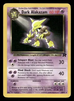 Dark Alakazam 18/82 Team Rocket Unlimited LP Pokemon - Image 1