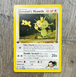 WOTC Giovanni's Meowth 43/132 Gym Challenge 1st Ed Regular Unc Eng 40HP - Image 1