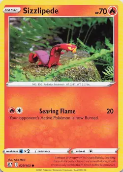 Sizzlipede - (Artist Yuka Morii) 029/163 Common 2021 Battle Styles Pokemon LP - Image 1