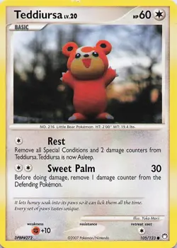 Teddiursa - (Artist Yuka Morii) Pokemon Common Mysterious Treasures 105/123 NM - Image 1